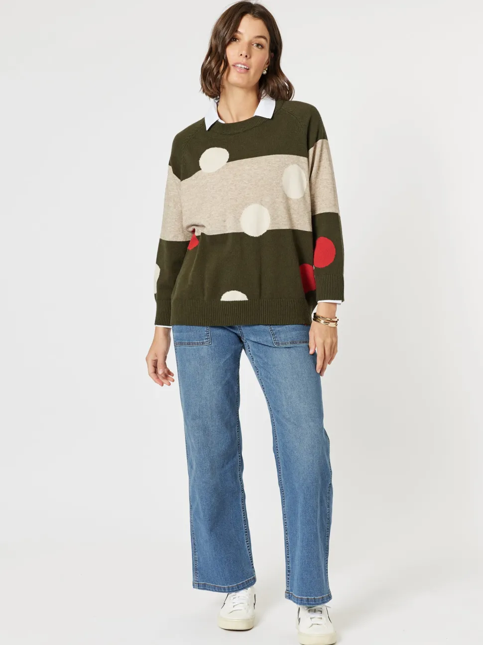 Moonlight Spot Print Knit - Khaki