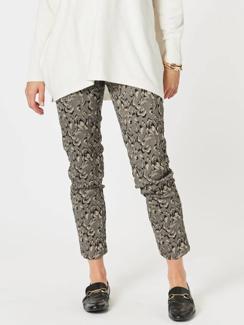 Muse Floral Print Pant - Granite