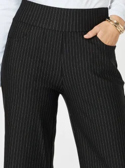 Nicky Wide Leg Pinstripe Pant - Natural/Black