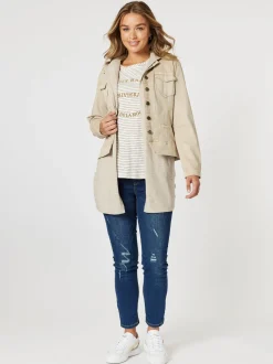Ollie Side Button Vest - Oatmeal