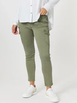 Paige Cargo Slim Leg Jean - Washed Khaki