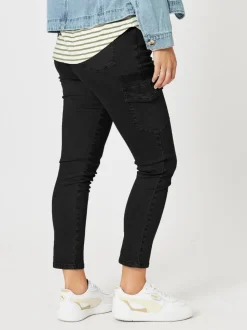 Paige Cargo Slim Leg Jean - Black