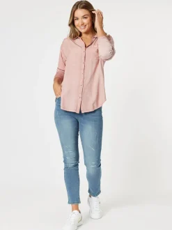 Paige Garment Washed Shirt - Washed Pink