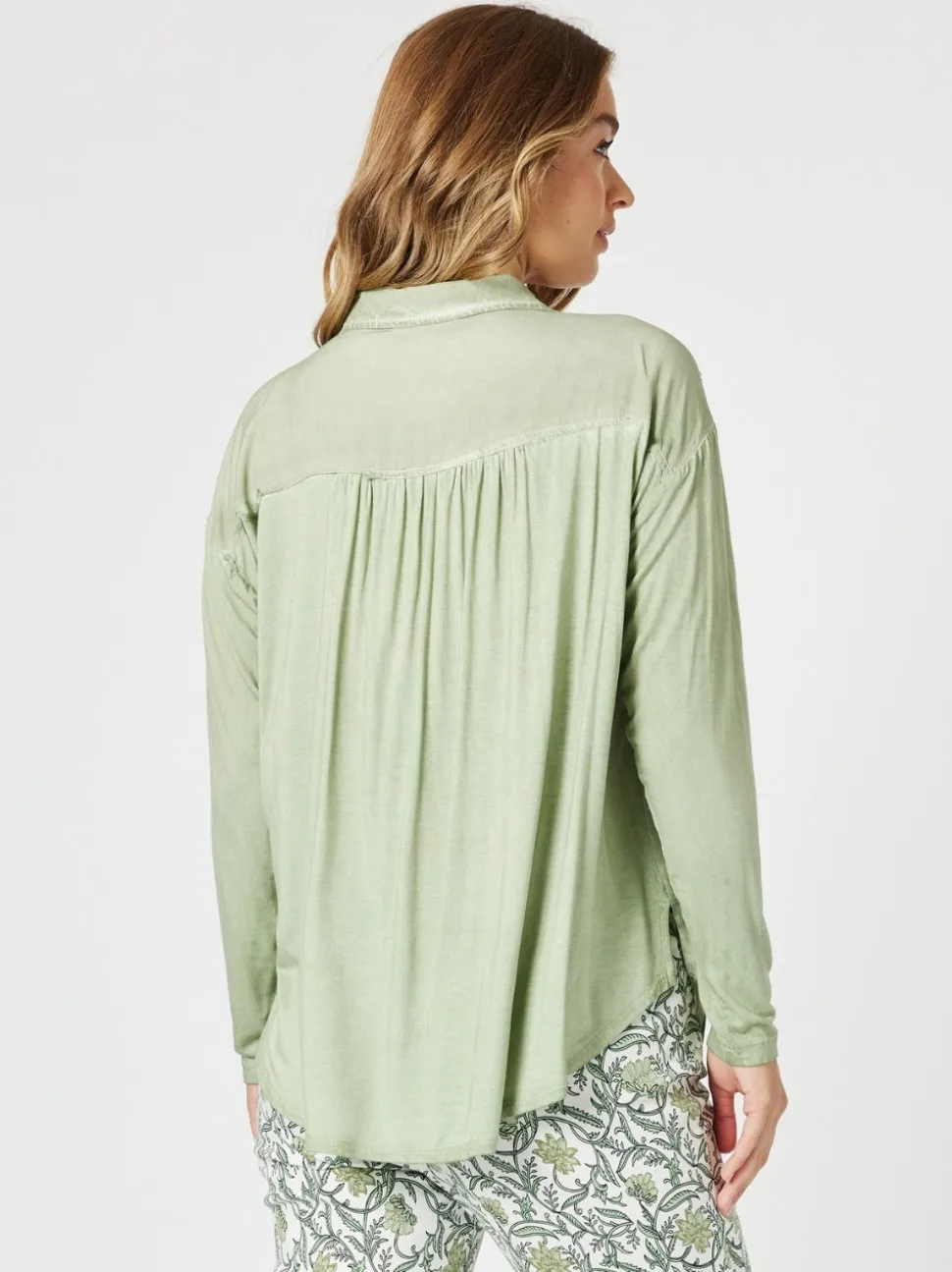 Paige Garment Washed Shirt - Washed Khaki