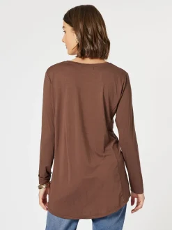 Painters Print Long Sleeve Tee - Chocolate/Gold