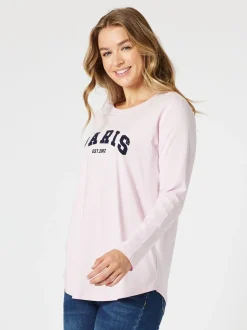 Paris Long Sleeve Tee - Pink