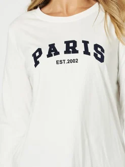 Paris Long Sleeve Tee - White