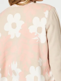 Pasadena Floral Print Knit Cardigan - Coral/Natural