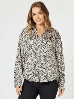Pebble Spot Print Shirt - Natural/Black