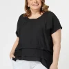 Piatto Pleat Front Top - Black