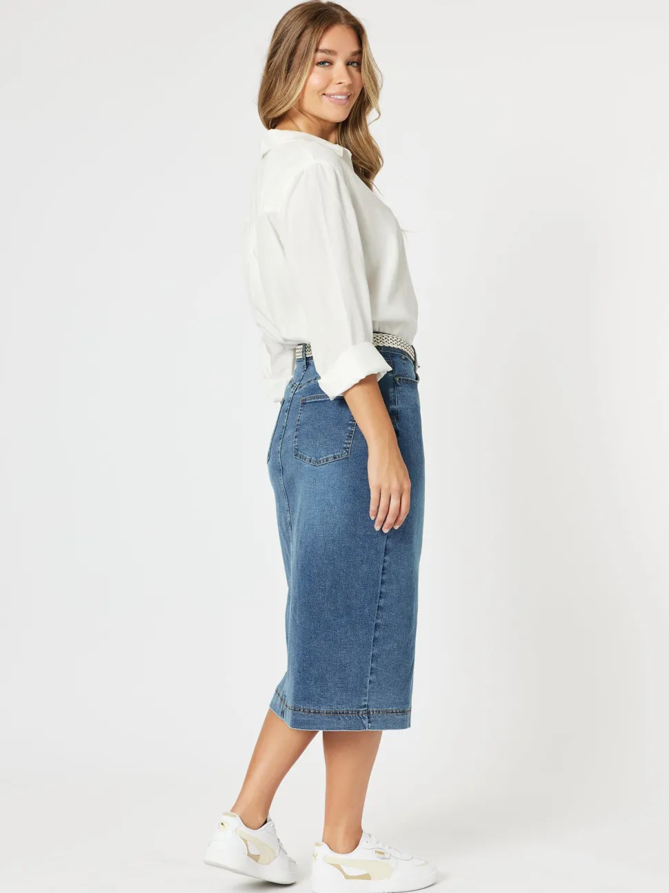Republic Split Skirt - Denim