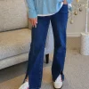 Republic Straight Leg Split Jean - Denim
