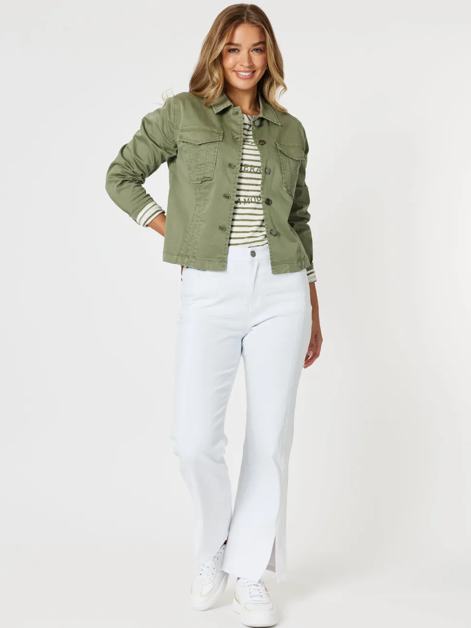 Republic Straight Leg Split Jean - White