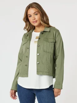 Retro Denim Jacket - Washed Khaki