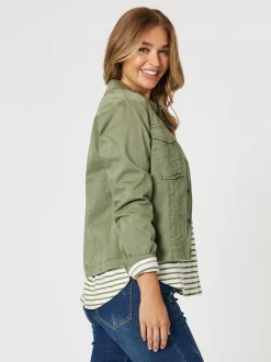Retro Denim Jacket - Washed Khaki
