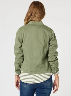 Retro Denim Jacket - Washed Khaki