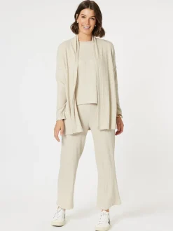 Ribbed Lounge Cardigan - Natural