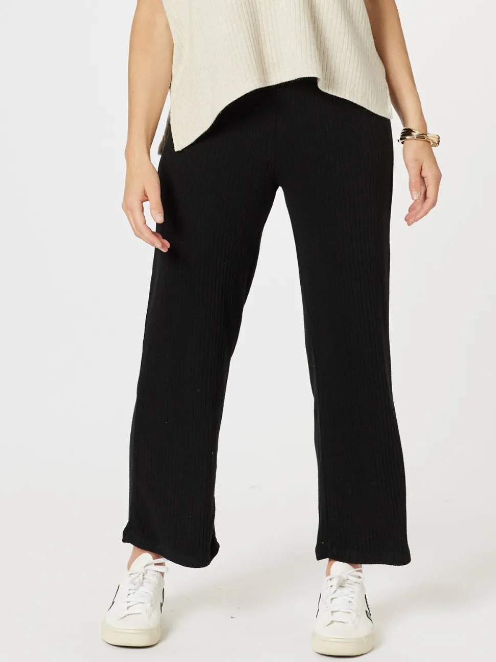 Ribbed Lounge Pant - Black