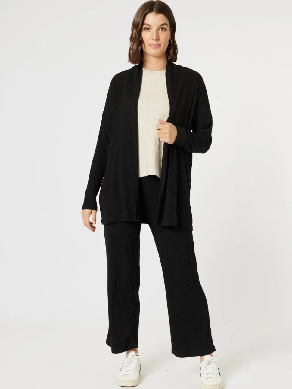 Ribbed Lounge Pant - Black