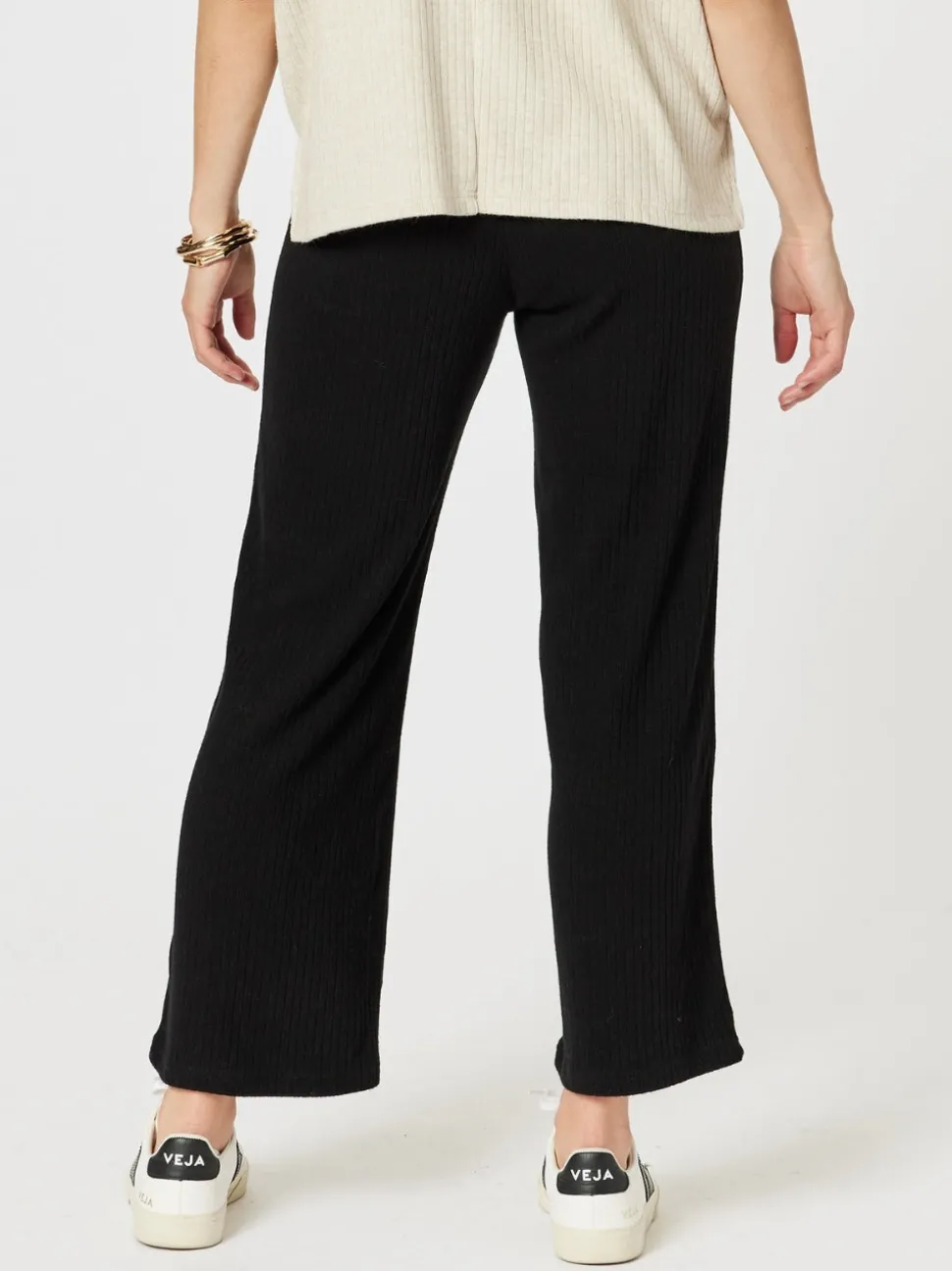 Ribbed Lounge Pant - Black