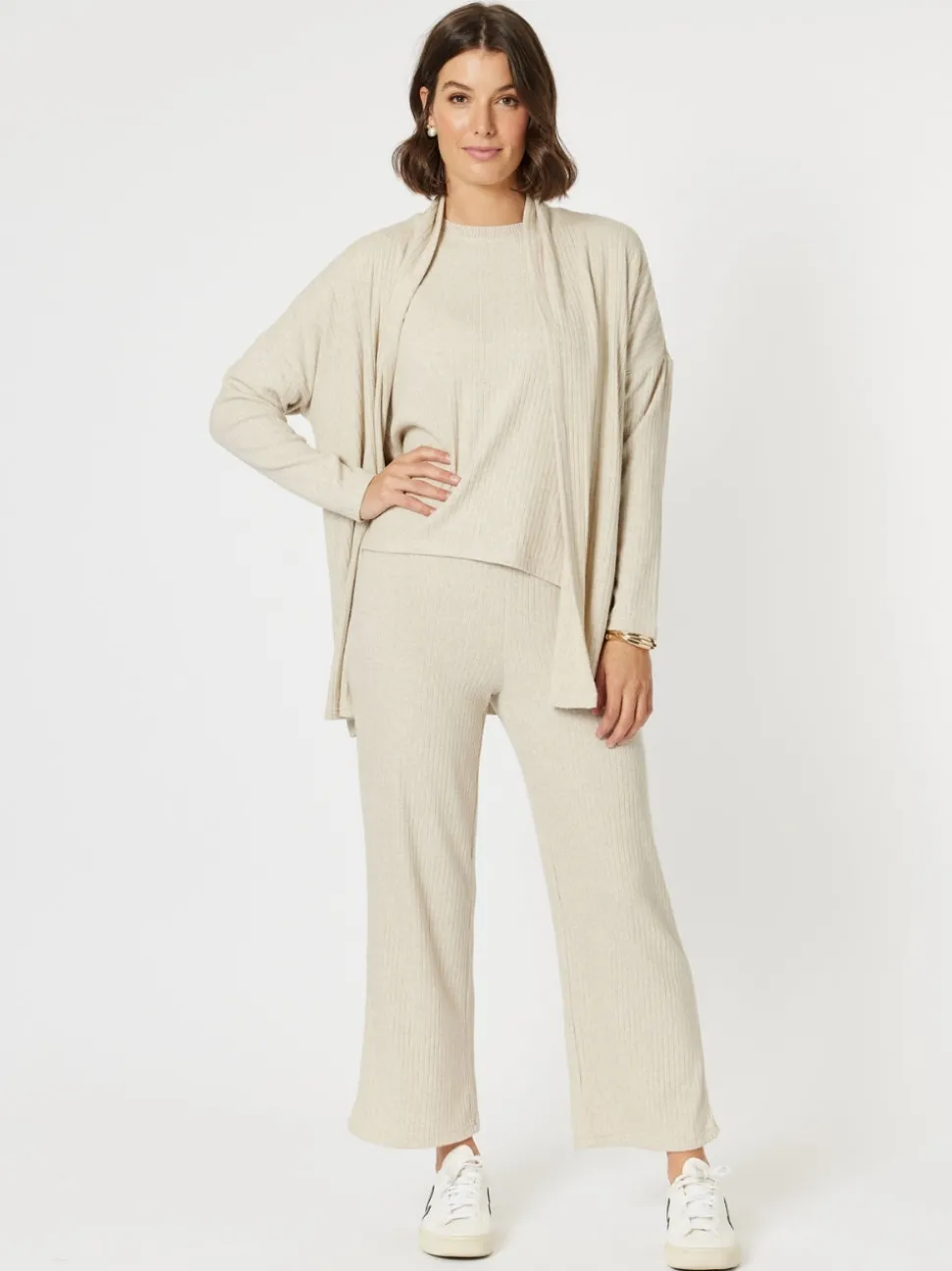 Ribbed Lounge Pant - Natural