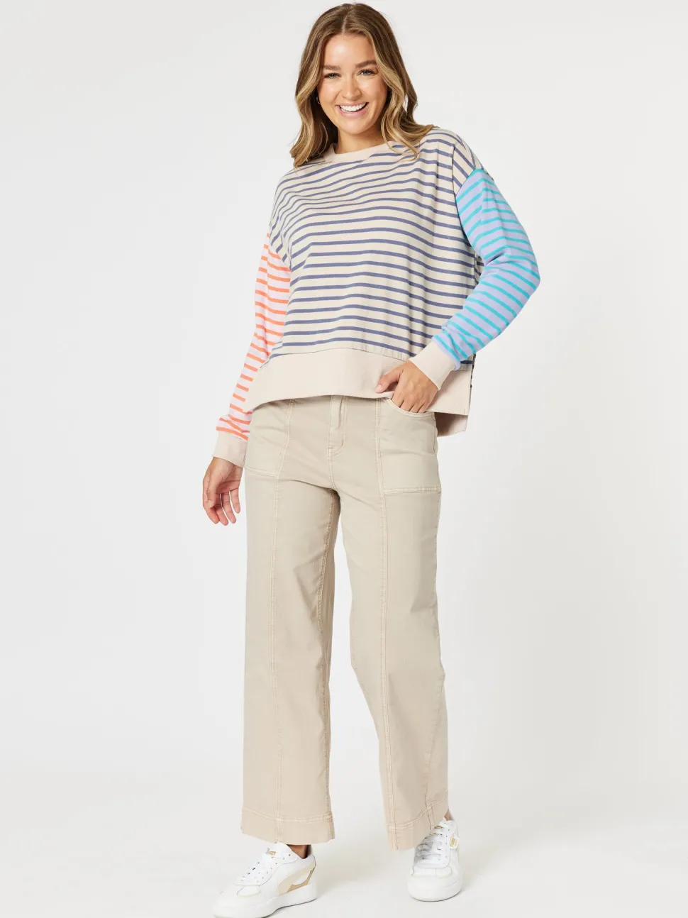 Sabrina Wide Leg Jean - Natural