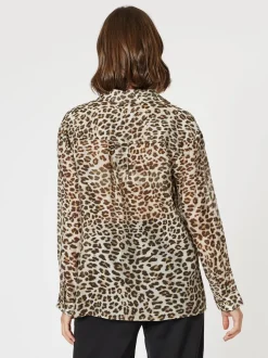 Safari Print Sheer Shirt - Animal