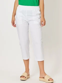Santorini Cotton Capri Pant - White