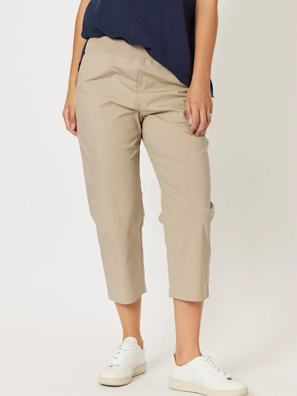 Santorini Cotton Capri Pant - Natural