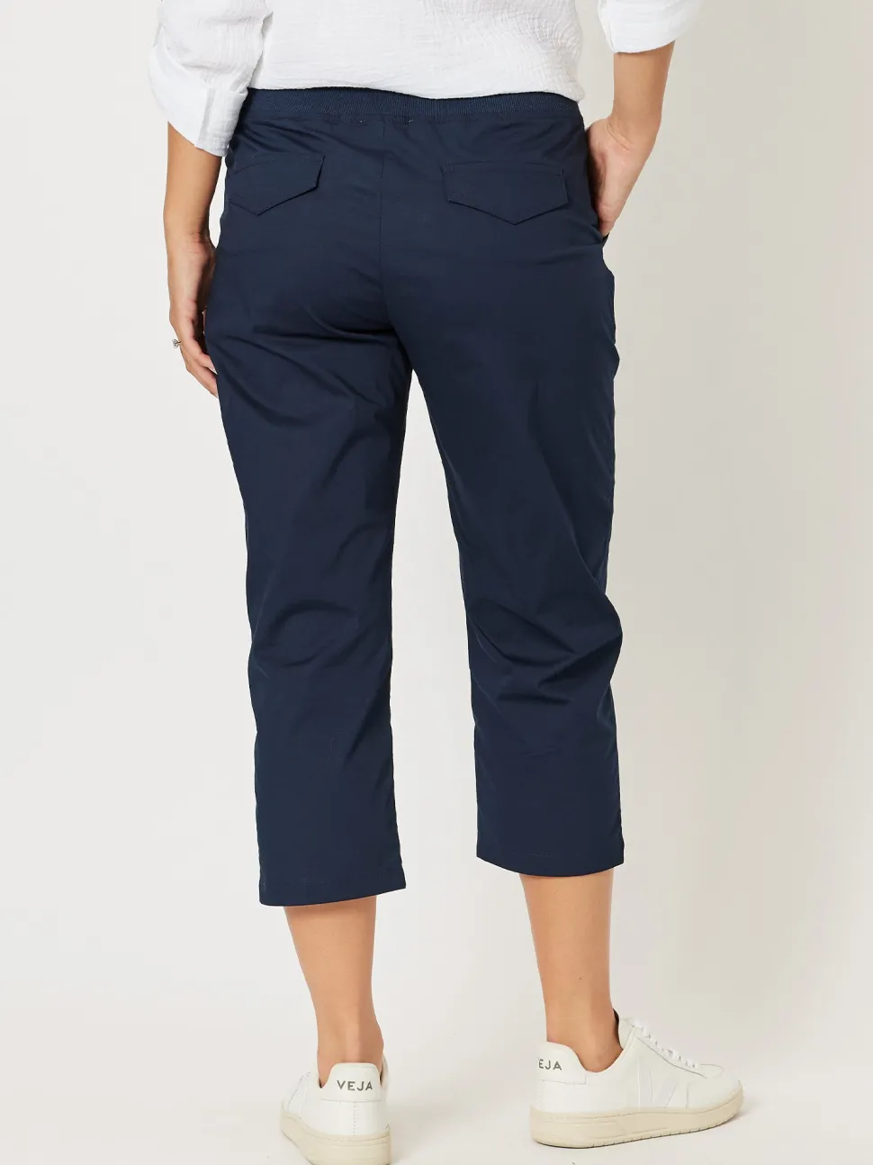 Santorini Cotton Capri Pant - Navy