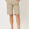 Santorini Cotton Pull On Shorts - Natural