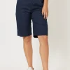 Santorini Cotton Pull On Shorts - Navy