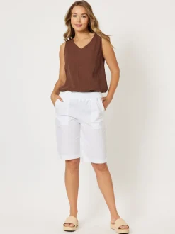 Santorini Cotton Pull On Short - White
