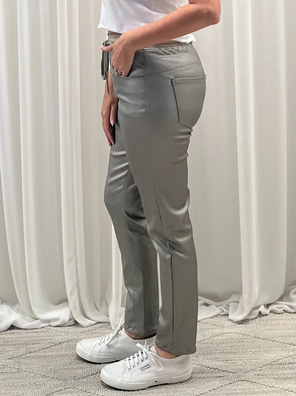 Scuba Wet Look Jogger - Pewter