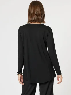 Sequin Sphere Long Sleeve Tee - Black/Gold