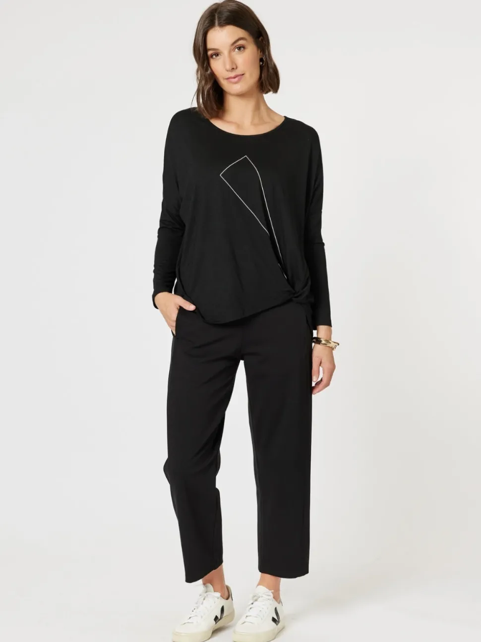 Sky Straight Leg Ponte Pant - Black