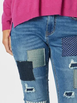Sofia Patch Slim Leg Jean - Denim