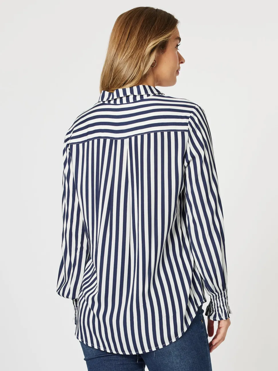 Soho Stripe Print Shirt - Navy/White