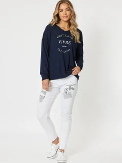 Stella Patch High Rise Slim Leg Jean - White