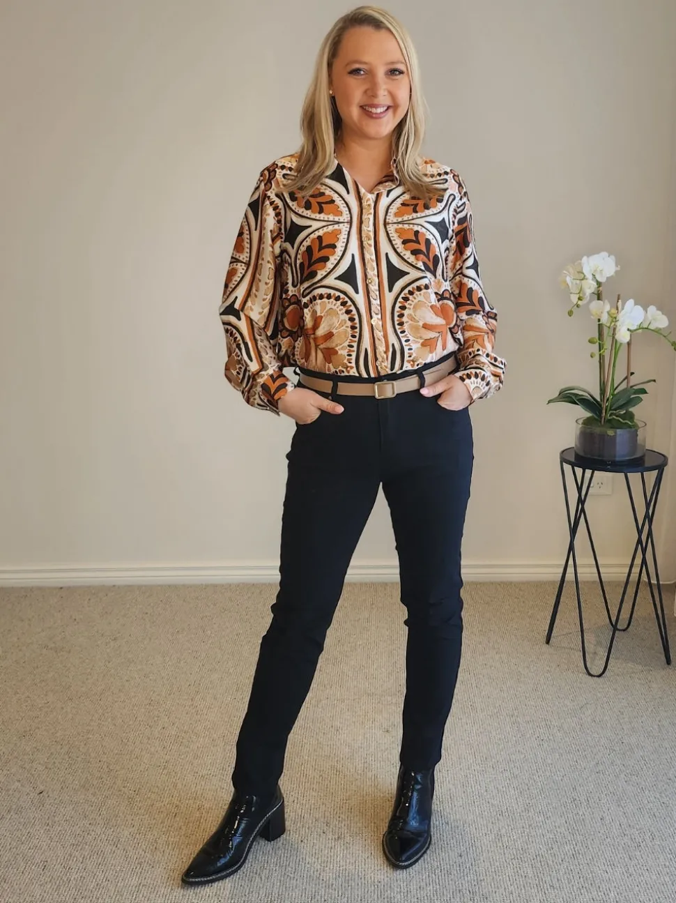 Studio Floral Shirt - Chocolate Multi