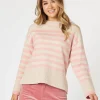Tempo Stripe Print Knit - Blush/Natural