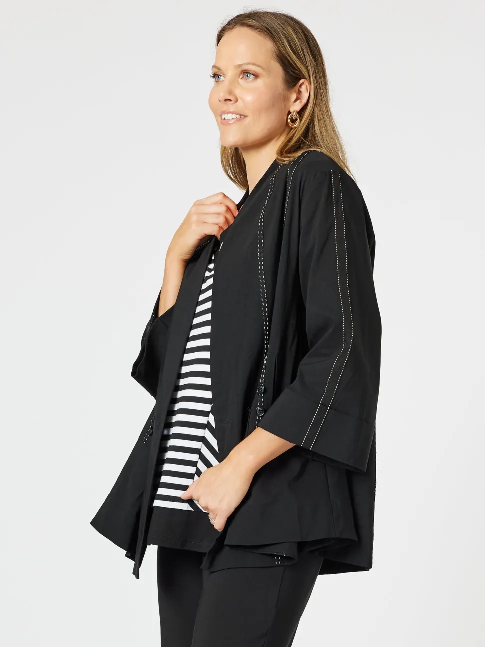 Tribeca Stitch Detail Jacket - Black