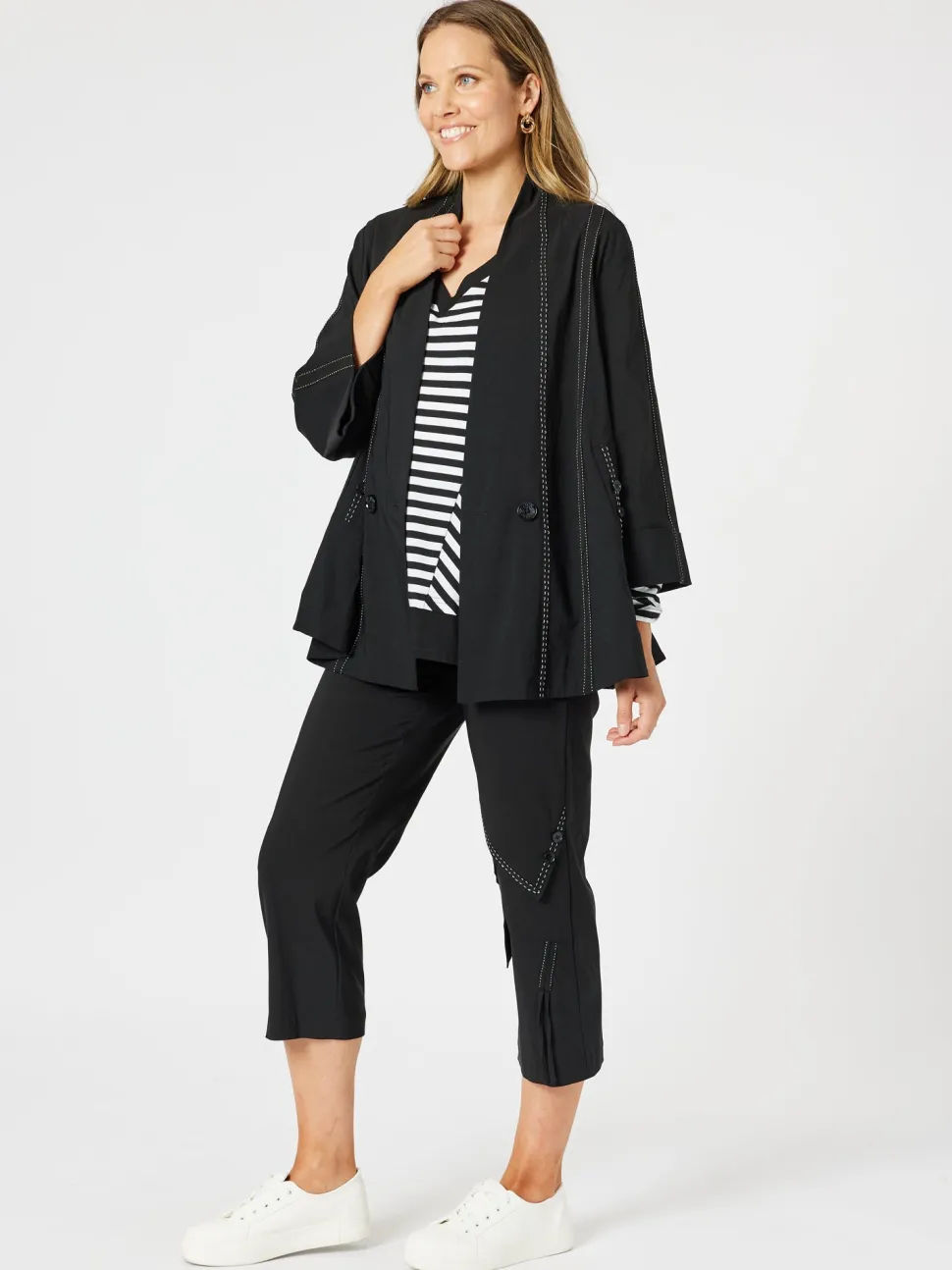 Tribeca Stitch Detail Jacket - Black