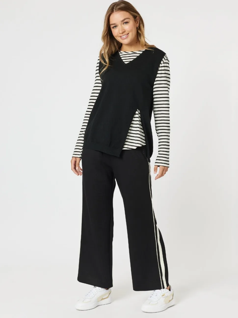 Urban Stripe Pant - Black