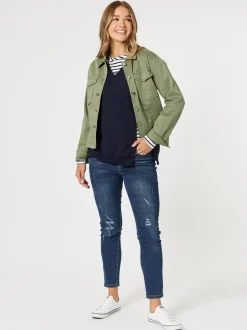 Vicky Side Split Knit Vest - Navy