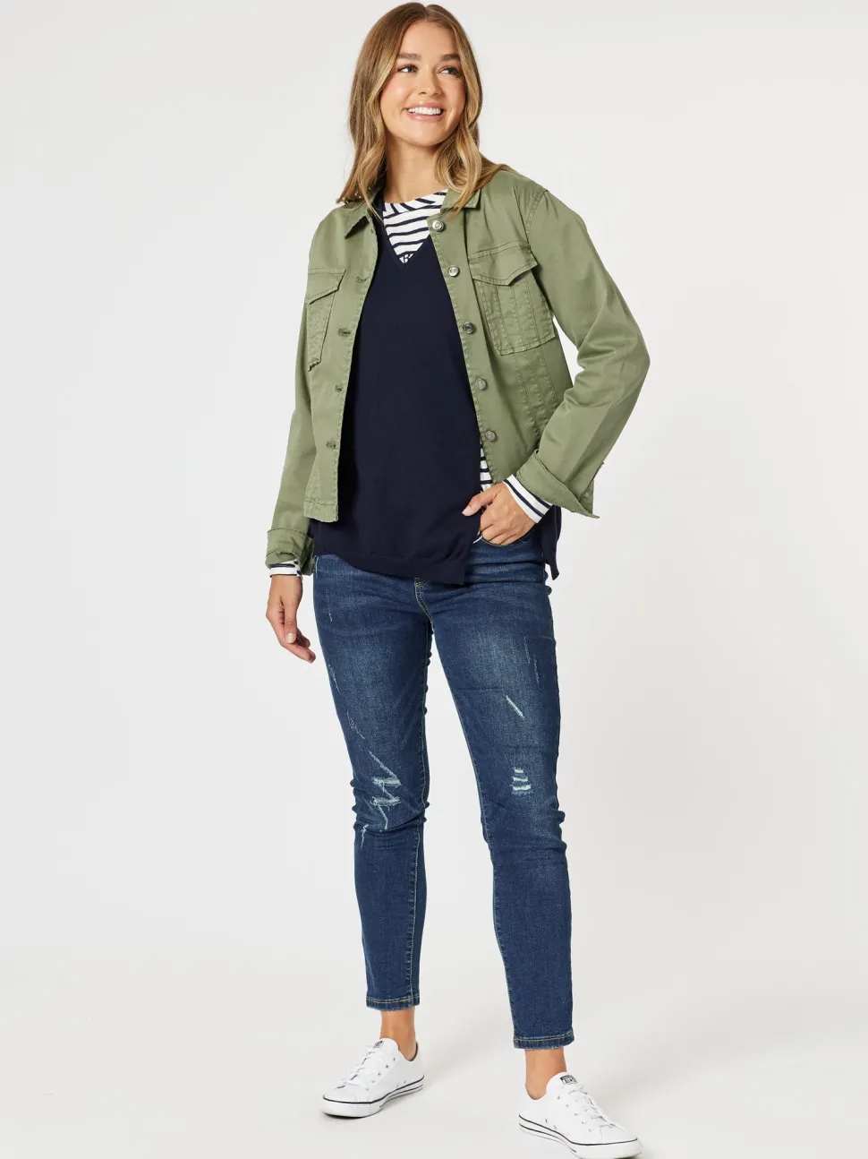 Vicky Side Split Knit Vest - Navy