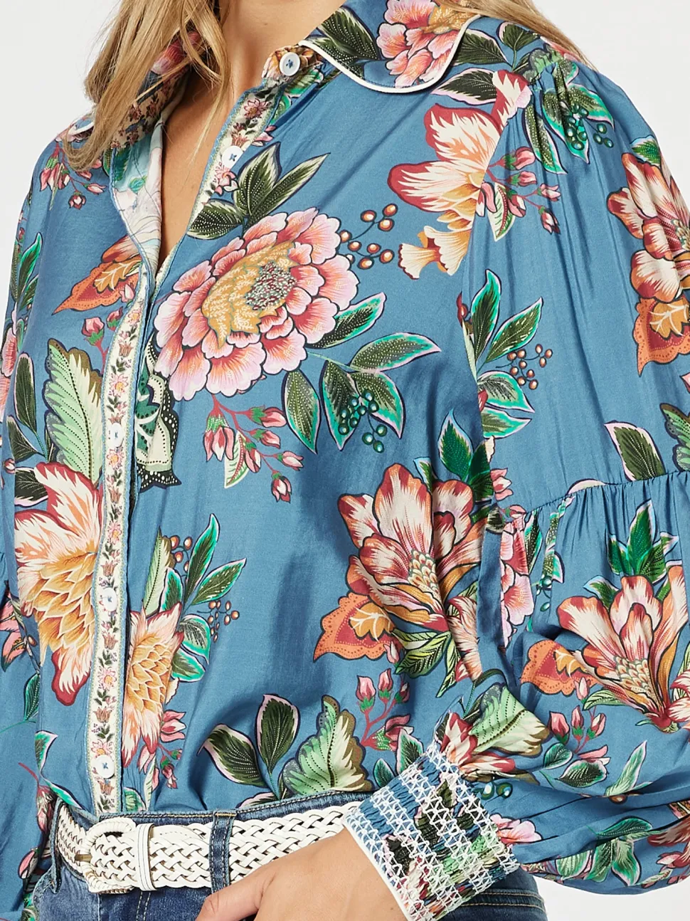 Vintage Rose Floral Print Shirt - Multi