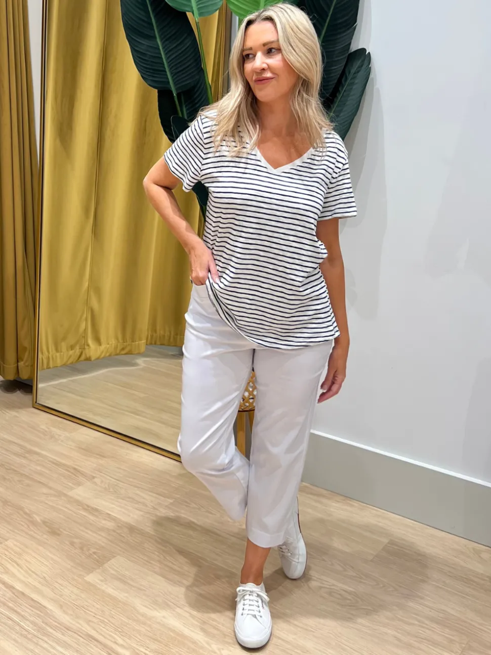 Zara Stretch Pant - White